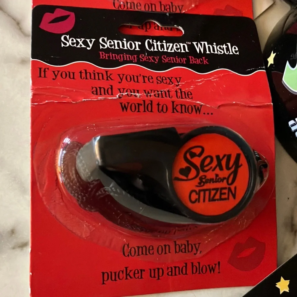 Russ‎ “Sassy & Sexy at 60” party pack: mug, buttons, whistles
